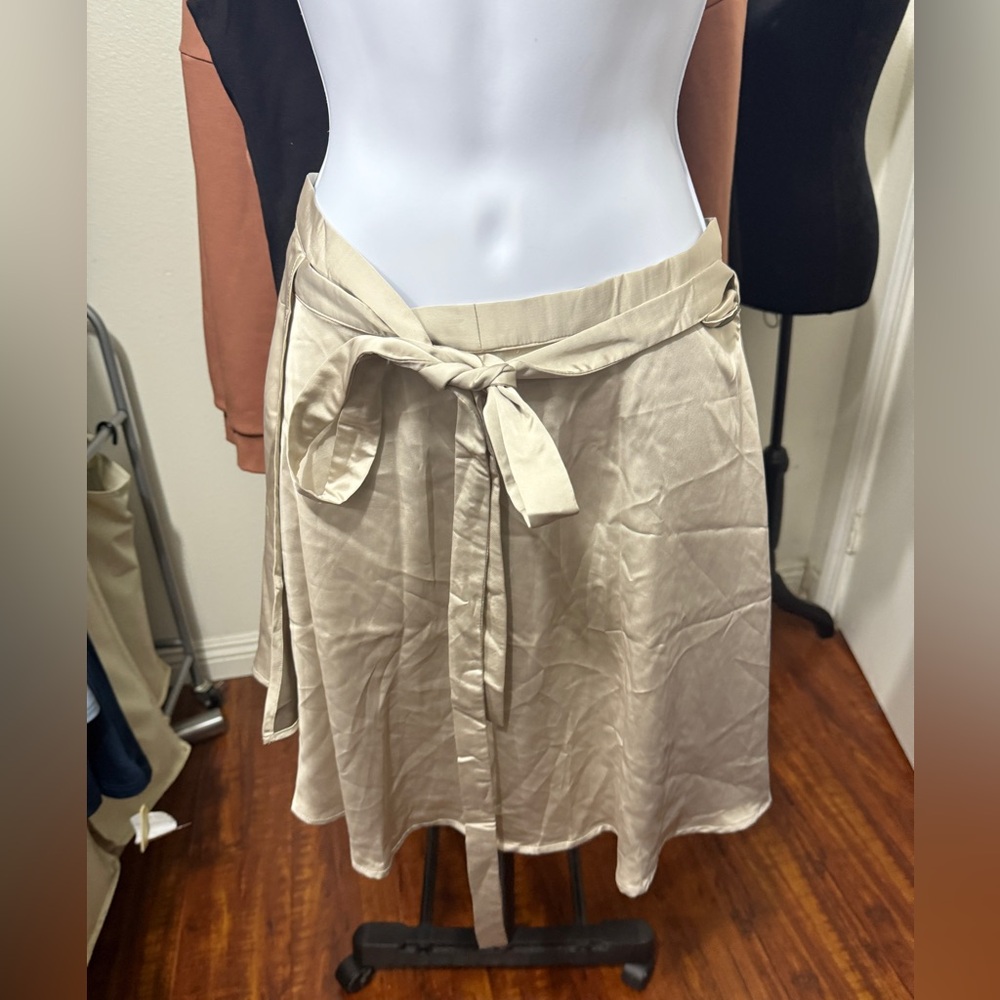 OGL Tie Front Wrap Skirt Knee-Length Casual